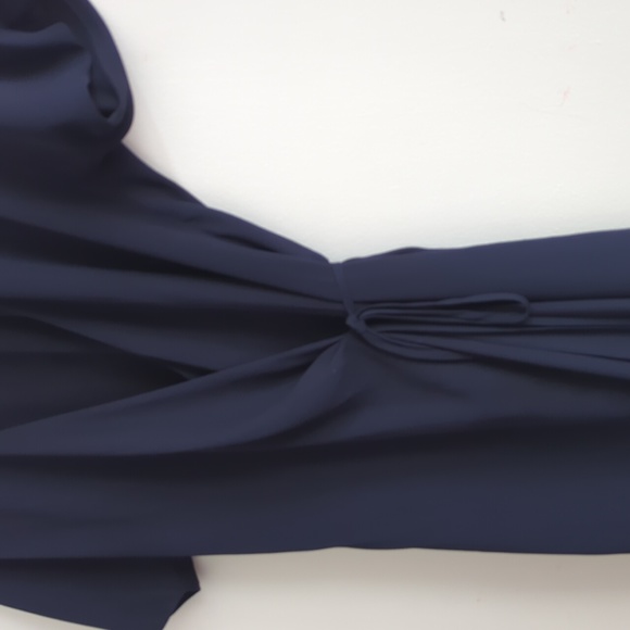 Babaton Wrap Dress Crepe Navy - Picture 2 of 2
